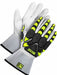 Leather Gloves Black/White/Yellow S