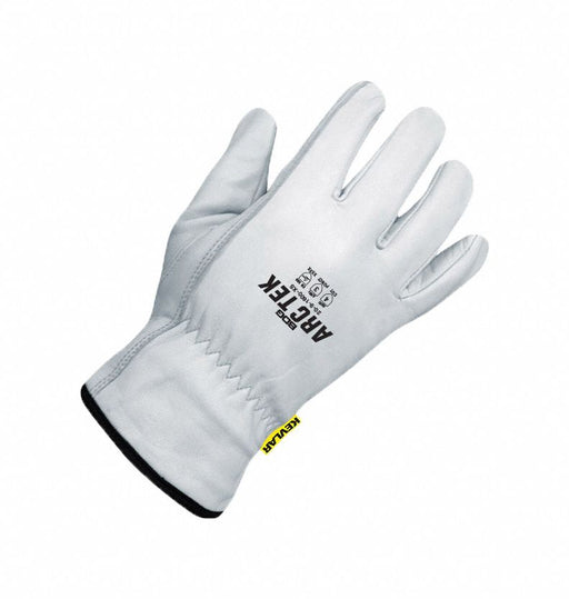 Leather Gloves Shirred Slip-On Cuff M