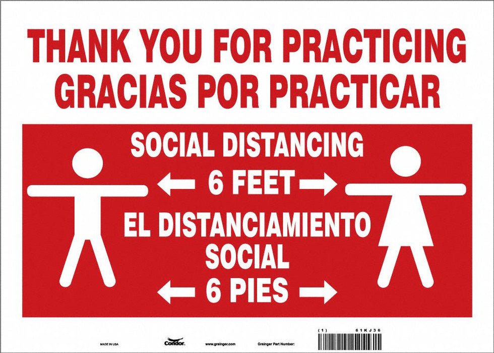 COVID 19 Distancing Sign 14 Vynil