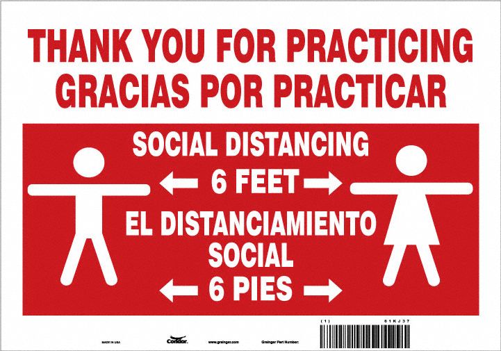 COVID 19 Distancing Sign 10 Vynil