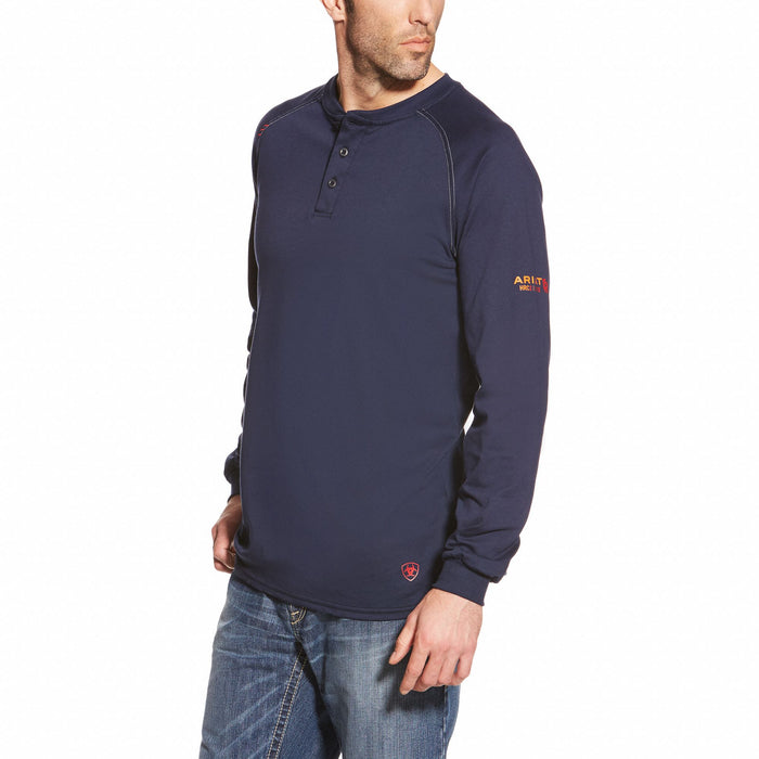 K3894 FR Henley Longsleeve Tee Navy XL Tall