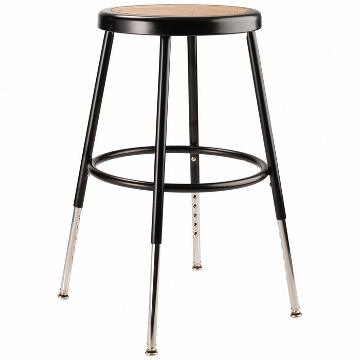 Round Stool Adjustable Legs Black 18 H