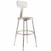 Round Stool Adjustable Legs Gray 32 H