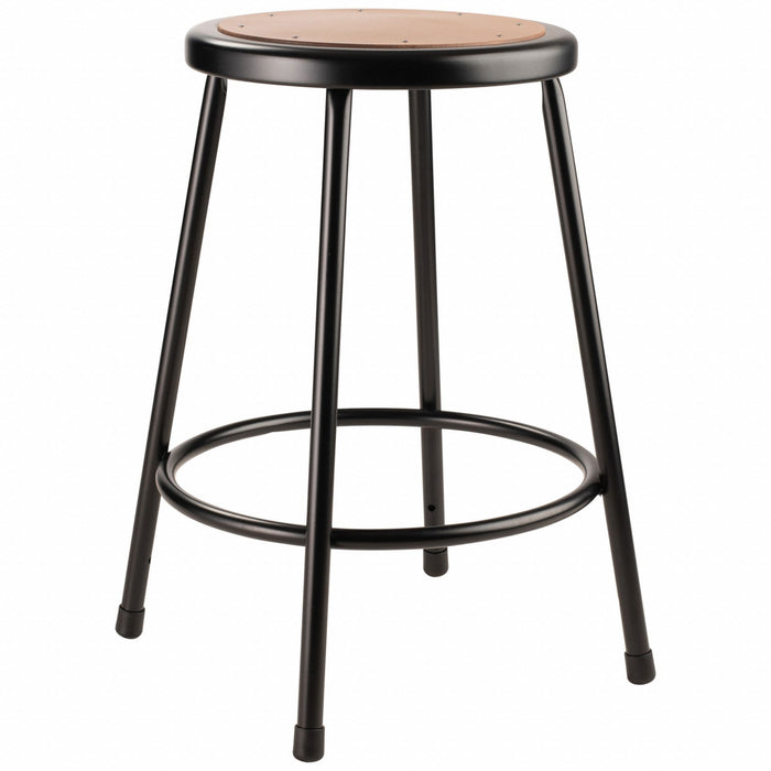 Round Stool Welded Tube Leg Black 24 H