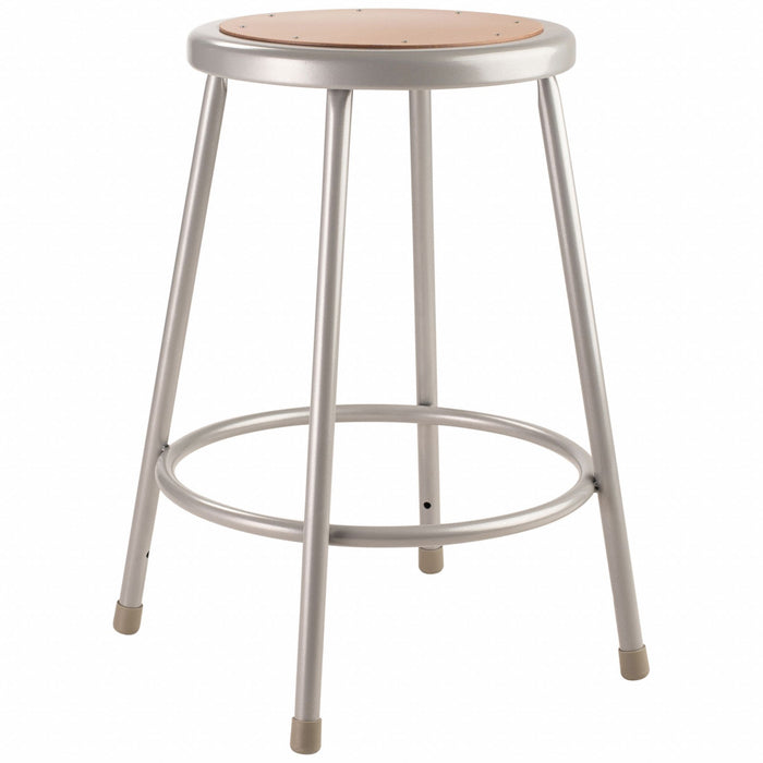 Round Stool Welded Tube Leg Gray 24 H