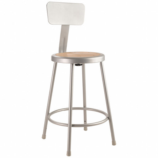 Round Stool Welded Tube Leg Gray 37 H