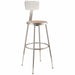 Round Stool Adjustable Legs Gray 38 H