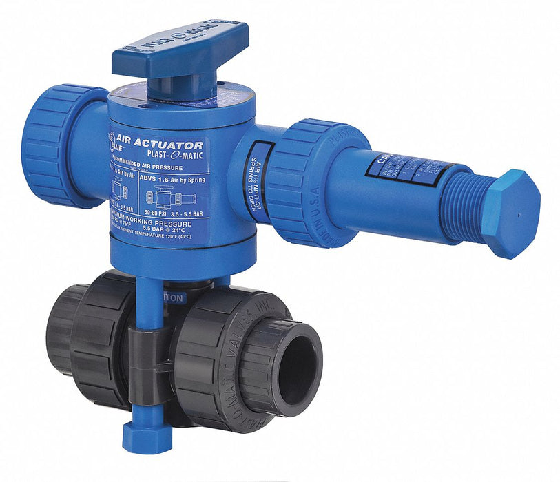 Air x Spring Ball Valve PVC 1/2 Fkm Npt