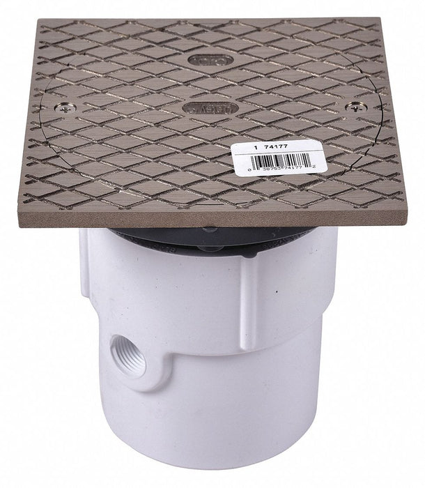 Adj PVC Cleanout 3 or 4 w/Nl Cv Sq