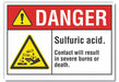 Sulfuric Acid Danger Rflctv Label 7x10in