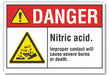 Nitric Acid Danger Lbl 10x14in Polyest