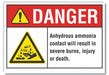 Ammonia Danger Rflct Label 7in x 10in