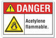 Acetylene Danger Rflctv Label 7inx10in