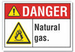 Natural Gas Danger Lbl 7x10in Polyester