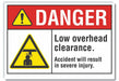 Low Clearance Danger Rflct Lbl 3.5x5in