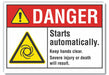 Hands Clear Danger Label 3.5x5in Polyest