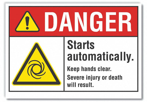 Danger Sign 7 in x 10 in Non-PVC Polymer