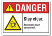 Stay Clear Danger Rflct Label 3.5x5in