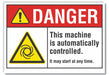 Machine Operat Danger Rflct Lbl 3.5x5in