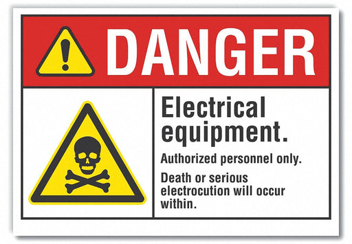 Danger Sign 7 inx10 in Non-PVC Polymer