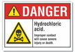 HCL Acid Danger Refelctive Lbl 10x14in