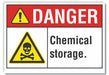 Chemicals Danger Rflctv Label 10inx14in