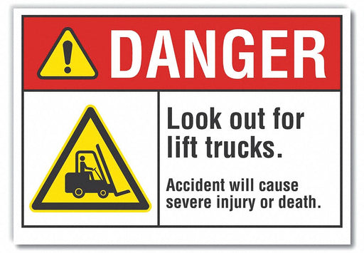Danger Sign 7 inx10 in Non-PVC Polymer