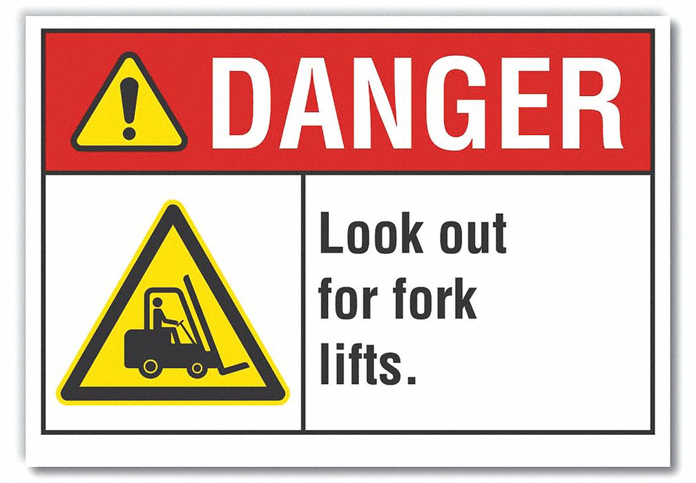 Lift Truck Trfc DangrLbl 7x10in Polyest