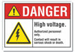 High Voltage Danger Lbl 7x10in Polyest