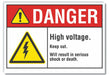 High Voltage Danger Lbl 5x7in Polyester