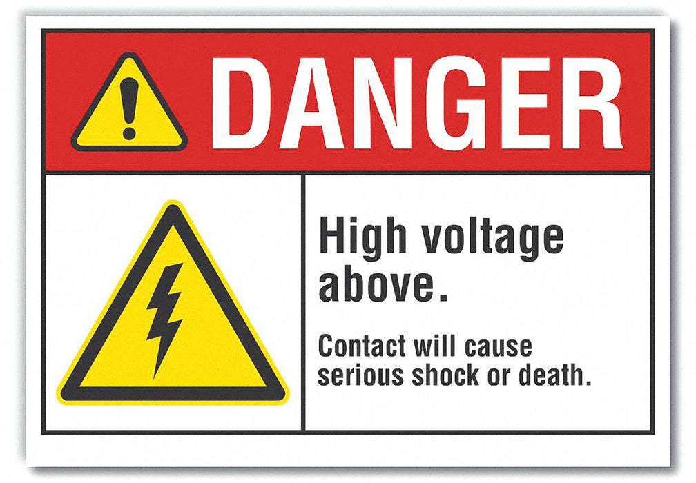High Voltage Danger Lbl 7x10in Polyest