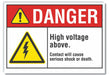 High Voltage Danger Lbl 7x10in Polyest