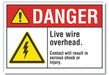 Live Wire Danger Rflct Label 5inx7in