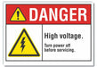 High Voltage Danger Rflctv Label 5inx7in