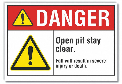 Danger Sign 7 in x 10 in Non-PVC Polymer