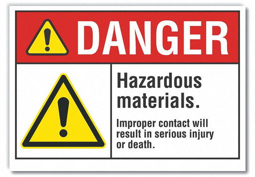 Danger Sign 7 in x 10 in Non-PVC Polymer