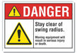 Stay Clear Danger Rflctv Label 5inx7in