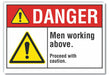 Men Working Danger Lbl 5x7in Polyester