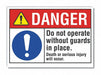 Danger Sign 7 in x 10 in Non-PVC Polymer
