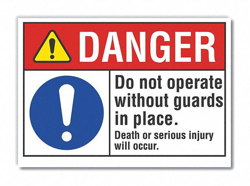 Danger Sign 7 in x 10 in Non-PVC Polymer