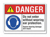 Ear Danger Rflct Label 5 in x 7 in