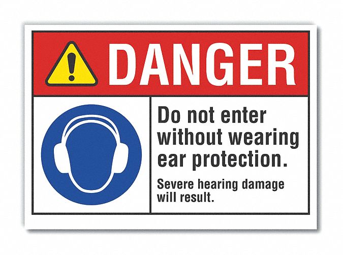 Ear Danger Rflct Label 5 in x 7 in