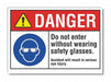 Eye Danger Rflct Label 3.5in x 5in