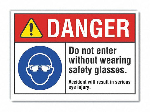 Danger Sign 7 in x 10 in Non-PVC Polymer