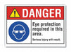 Eye Danger Rflct Label 3.5in x 5in