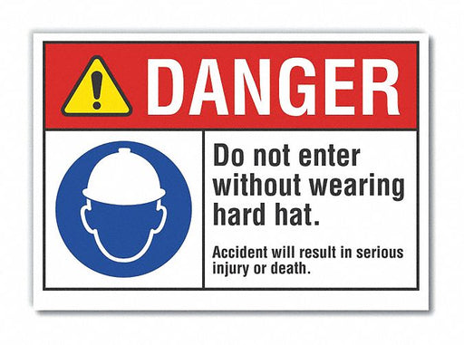 Danger Sign 7 in x 10 in Non-PVC Polymer
