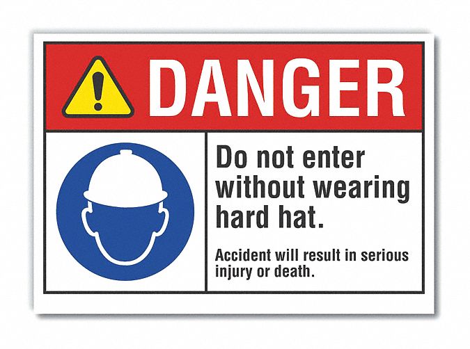Danger Sign 7 in x 10 in Non-PVC Polymer