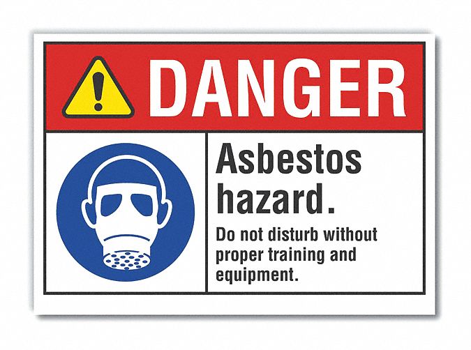Asbestos Danger Rflctv Label 5inx7in
