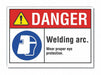 Eye Danger Label 10inx14in Polyester