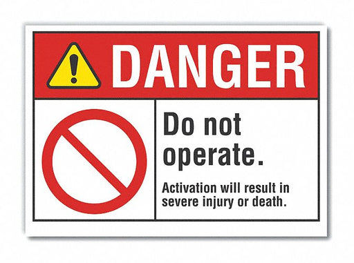 Danger Sign 7 in x 10 in Non-PVC Polymer